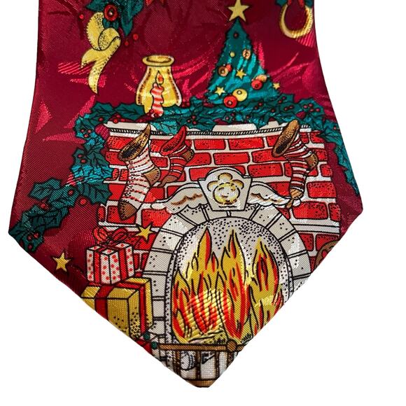 Thornhill Christmas Tree Silk Red Tie Fireplace Tree Stockings - Picture 3 of 10
